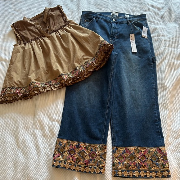 fabulous boho chic  jeans.Size 12 new with tag - Picture 5 of 16